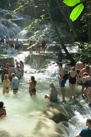 Swimming at Dunn's River Falls, Jamaica